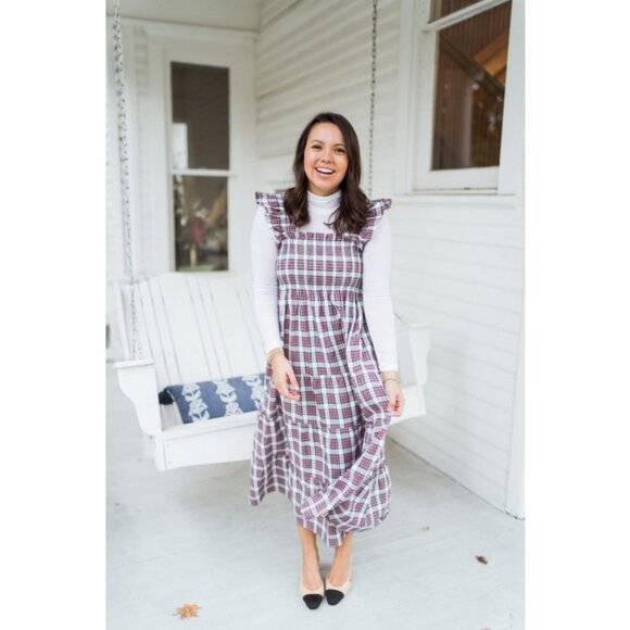 💕HILL HOUSE💕 Ellie Nap Dress ~ Multi-Color Tartan Plaid Print Large - Picture 7 of 16